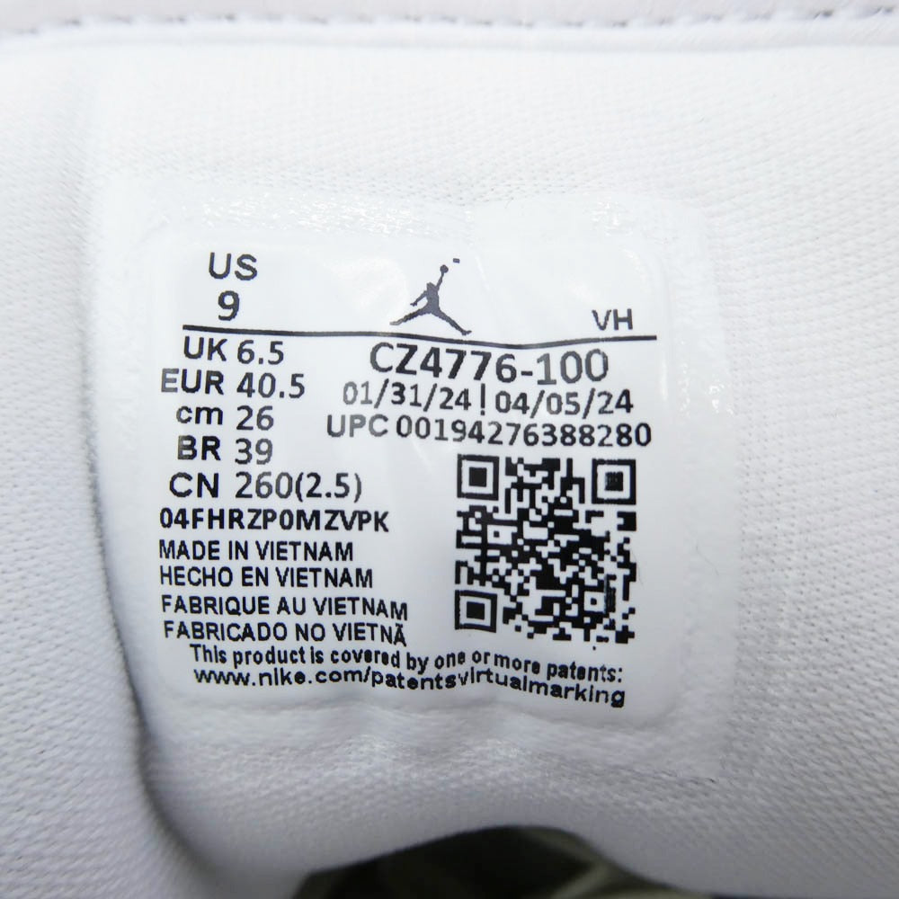 NIKE AIR JORDAN ナイキ ジョーダン CZ4776-100 Women's Air Jordan 1 Low SE AJ1 ウィメンズ エアジョーダン1 ロー ローカット スニーカー ホワイト系 ゴールド系 26cm【極上美品】【中古】