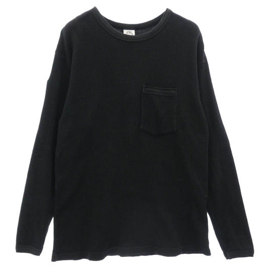 CHROME HEARTS クロムハーツ（原本無） オールド 袖ヴァインダガー刺繍 バックロゴ刺繍 ポケット付き 長袖 サーマル カットソー ブラック系 L【中古】