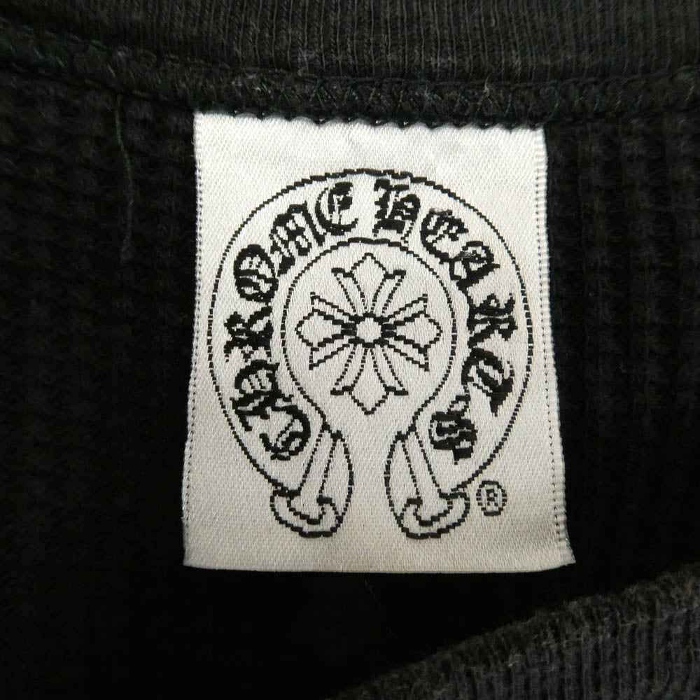 CHROME HEARTS クロムハーツ（原本無） オールド 袖ヴァインダガー刺繍 バックロゴ刺繍 ポケット付き 長袖 サーマル カットソー ブラック系 L【中古】