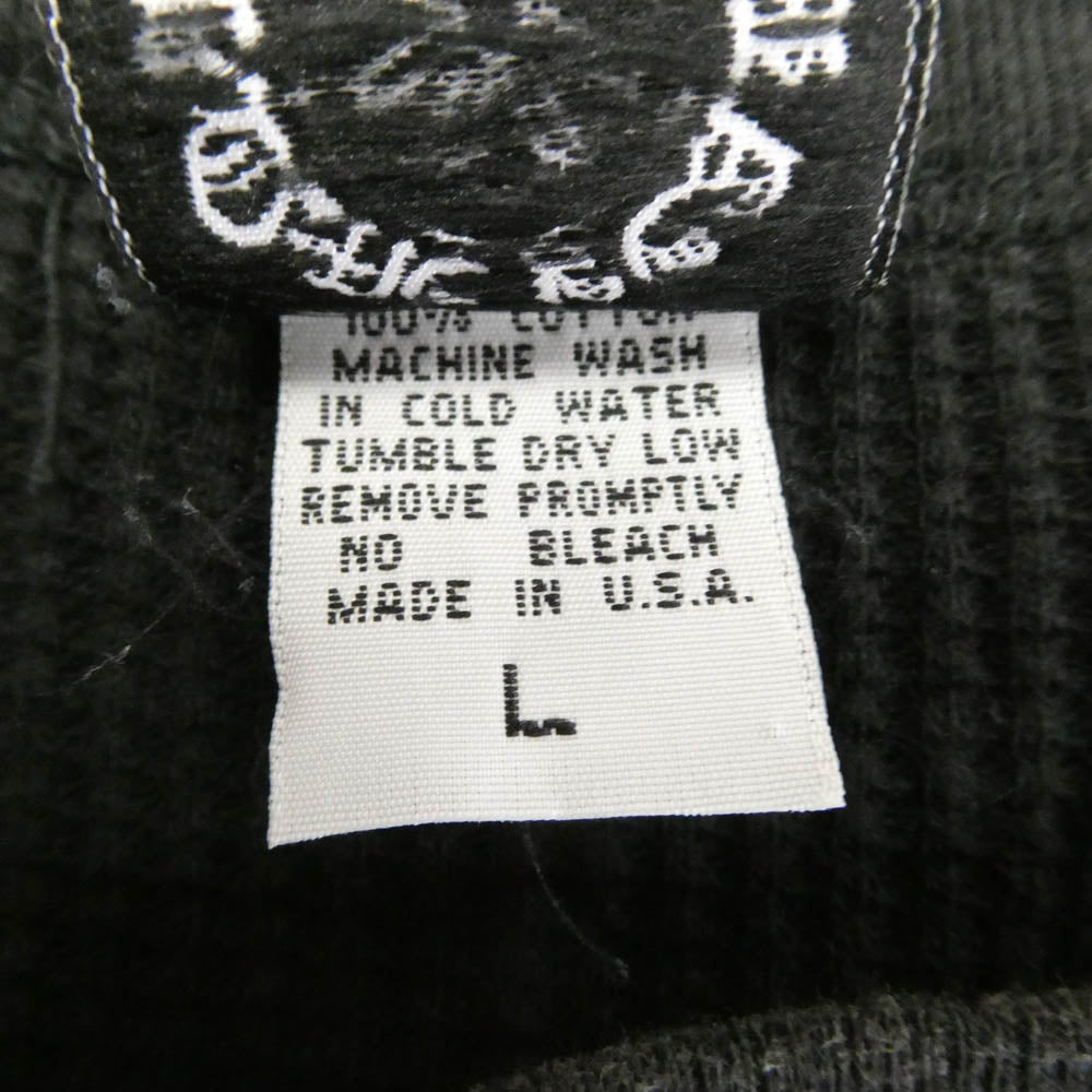 CHROME HEARTS クロムハーツ（原本無） オールド 袖ヴァインダガー刺繍 バックロゴ刺繍 ポケット付き 長袖 サーマル カットソー ブラック系 L【中古】