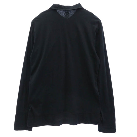 CHROME HEARTS クロムハーツ（原本無） クロスボールボタン ホースシュープリント 長袖 ポロシャツ ダークネイビー系 L【中古】