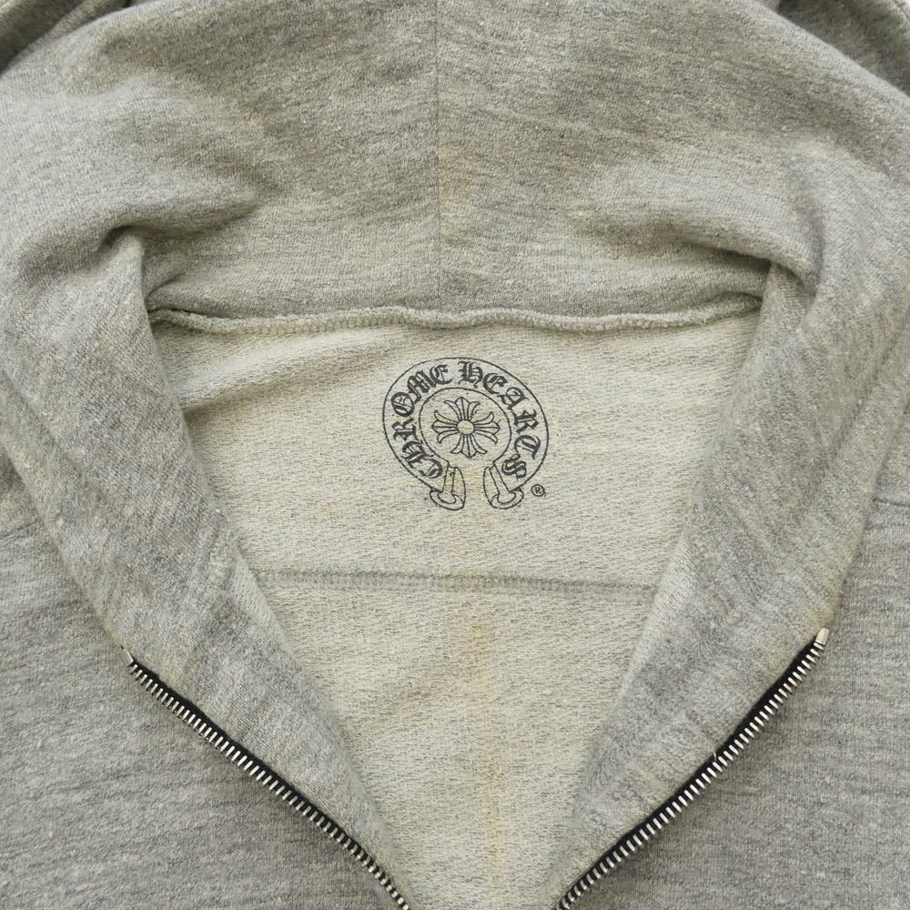 CHROME HEARTS クロムハーツ（原本無） ダガーハーフジップ 袖クロスパッチ パーカー フーディー グレー系 S【中古】