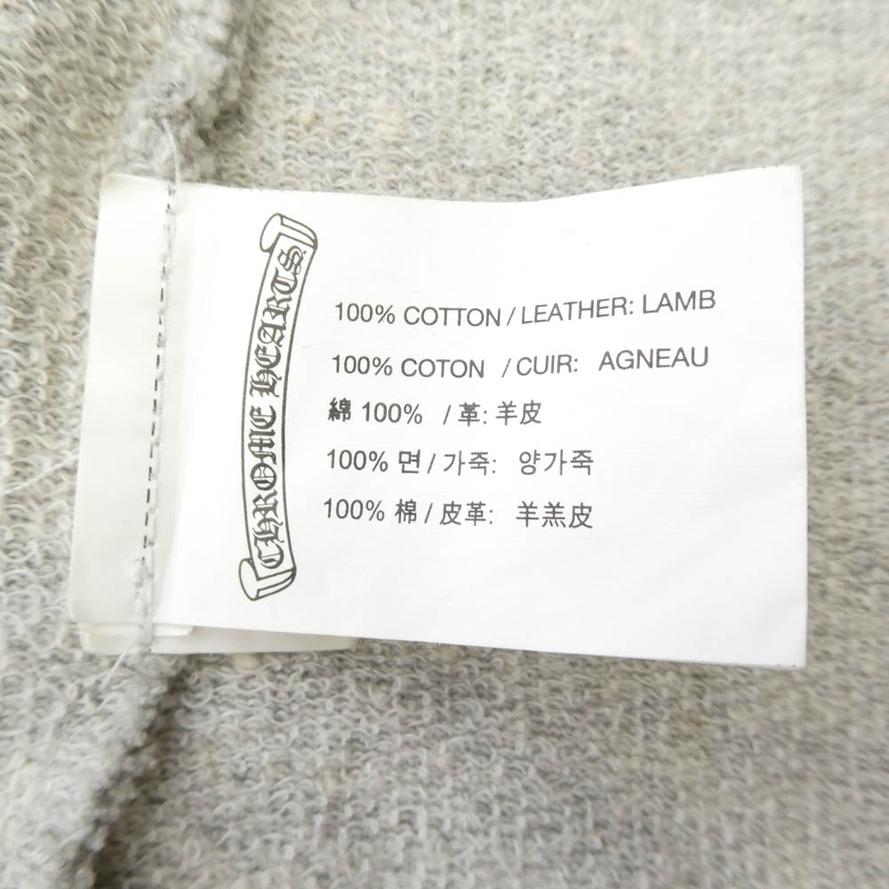 CHROME HEARTS クロムハーツ（原本無） ダガーハーフジップ 袖クロスパッチ パーカー フーディー グレー系 S【中古】