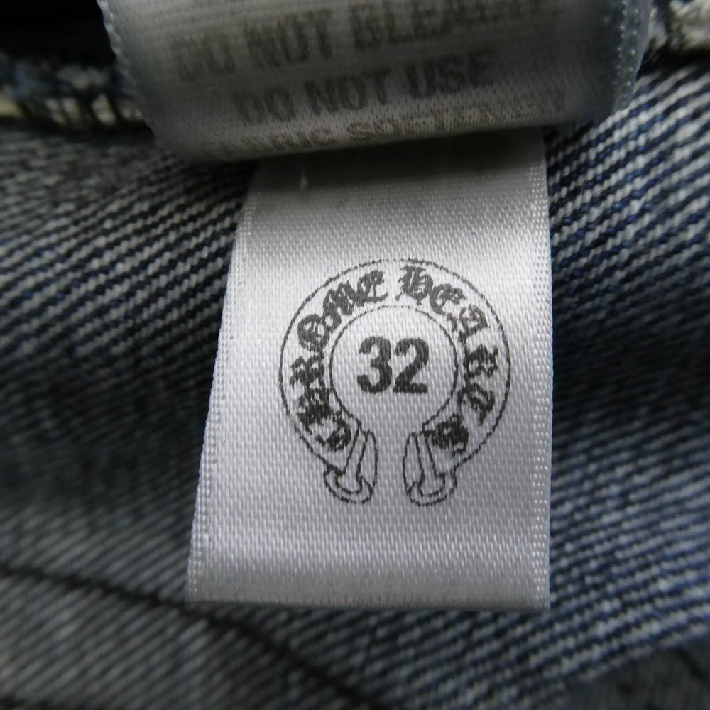 CHROME HEARTS クロムハーツ（原本無） クロスボールボタン ボタンフライ ホースシューボタン デニム パンツ インディゴブルー系 32【中古】