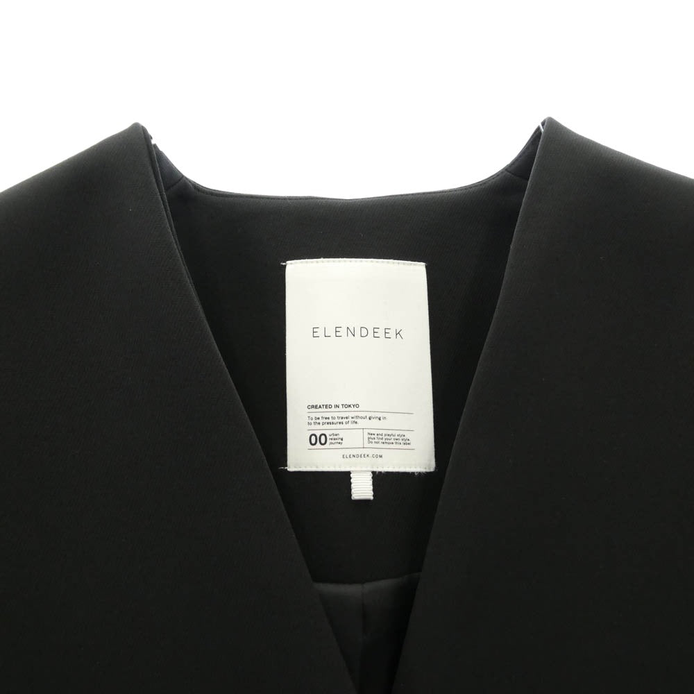 エレンディーク 512420010401-01 フォルムショートコート ノーカラー ジャケット ブラック系 F【中古】