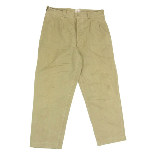 ヴィンテージ 50s 60s French Army フランス軍 M52 後期 ツータック チノパンツ ベージュ系 23【中古】