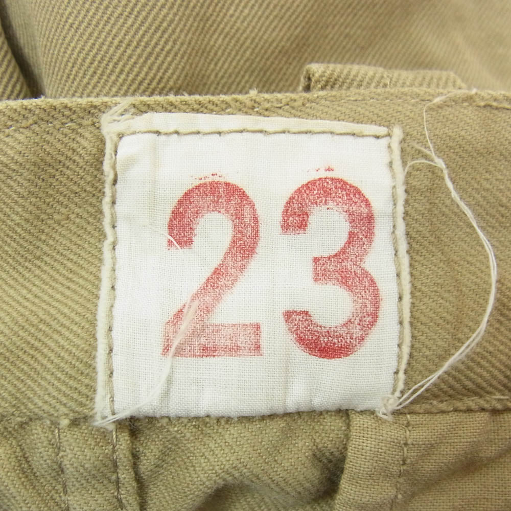 ヴィンテージ 50s 60s French Army フランス軍 M52 後期 ツータック チノパンツ ベージュ系 23【中古】