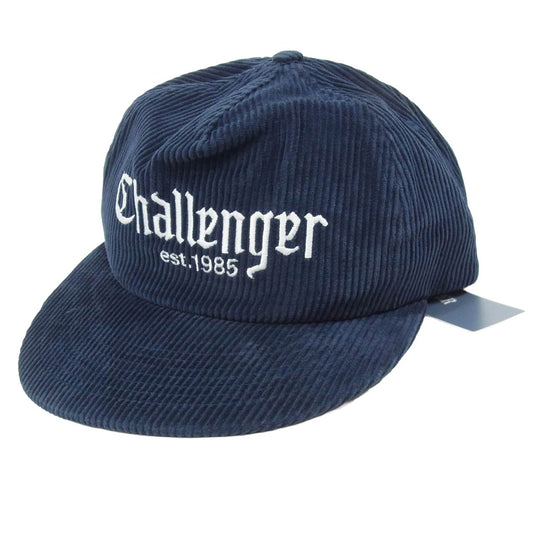 CHALLENGER チャレンジャー 26SS CLG-AC 026-012 CORDUROY CAP クラシックロゴ コーデュロイ キャップ ネイビー系 FREE【新古品】【未使用】【中古】