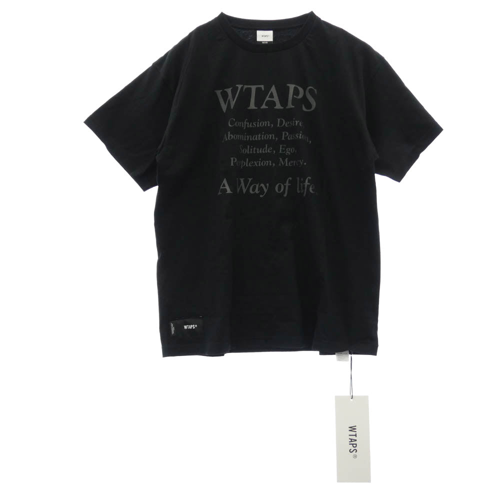 WTAPS ダブルタップス 25SS 251ATDT-STM08S Containing 01 SS Cotton コンテイニング ショートスリーブ Tシャツ ブラック系 X02【新古品】【未使用】【中古】