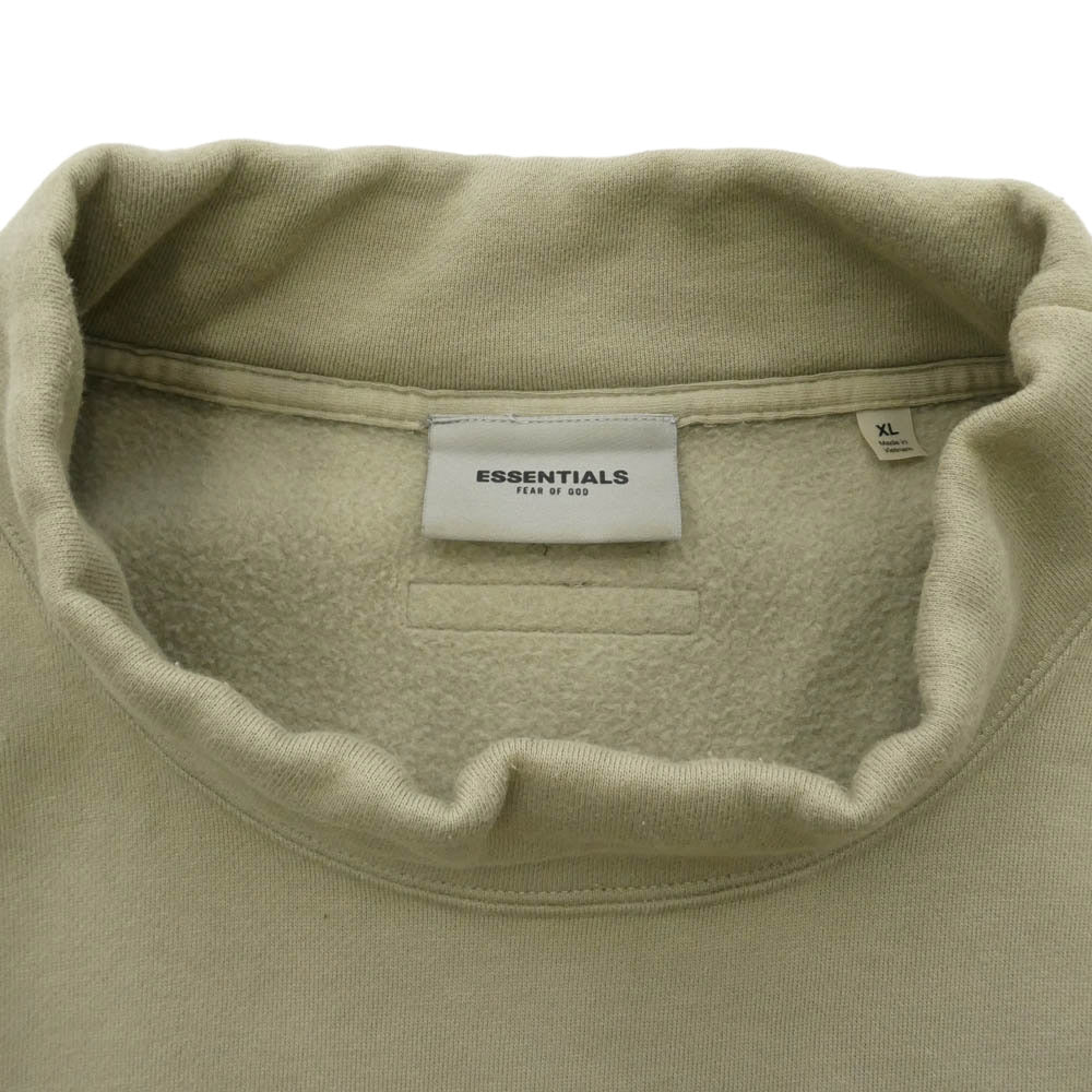 FEAR OF GOD フィアオブゴッド ESSENTIALS エッセンシャルズ モックネック ロゴ スウェット グリーン系 XL【中古】