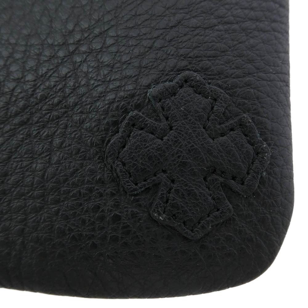 CHROME HEARTS クロムハーツ（原本無） レザー クロスパッチ アイウェアケース ブラック系【中古】