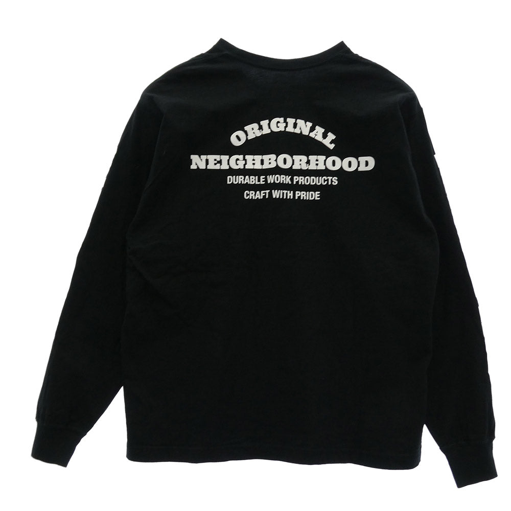 NEIGHBORHOOD ネイバーフッド 22AW 222PCNH-LT07 Long Sleeve NH-7 T-Shirt ロンT Tシャツ ロゴプリント ブラック系 S【中古】