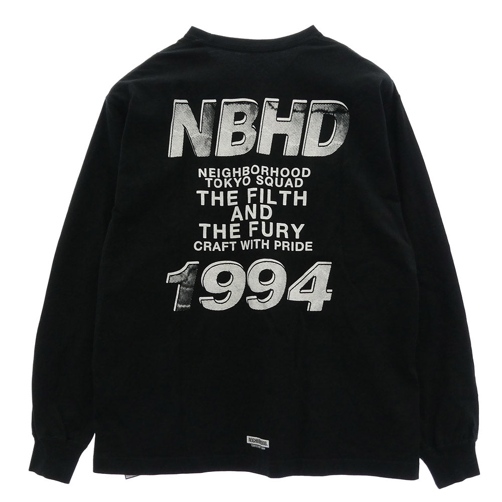 NEIGHBORHOOD ネイバーフッド 22SS 221PCNH-LT05 NH-5C C-TEE ロンT Tシャツ ロゴプリント ブラック系 S【中古】