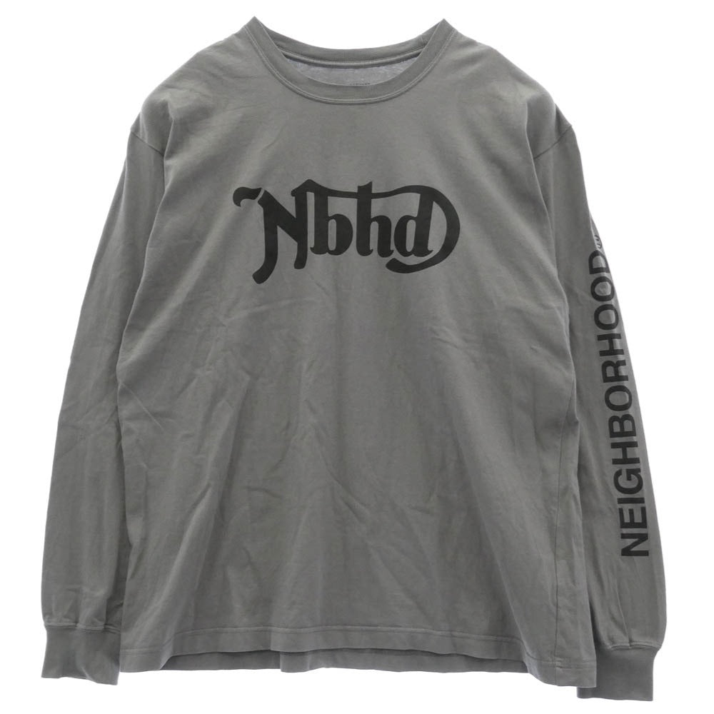 NEIGHBORHOOD ネイバーフッド 24AW 242PCNH-LT07 NH. TEE LS-7 ロンT Tシャツ ロゴプリント グレー系 M【中古】