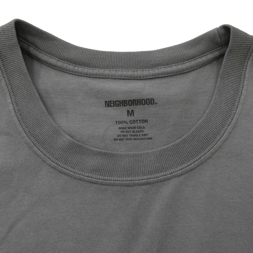 NEIGHBORHOOD ネイバーフッド 24AW 242PCNH-LT07 NH. TEE LS-7 ロンT Tシャツ ロゴプリント グレー系 M【中古】