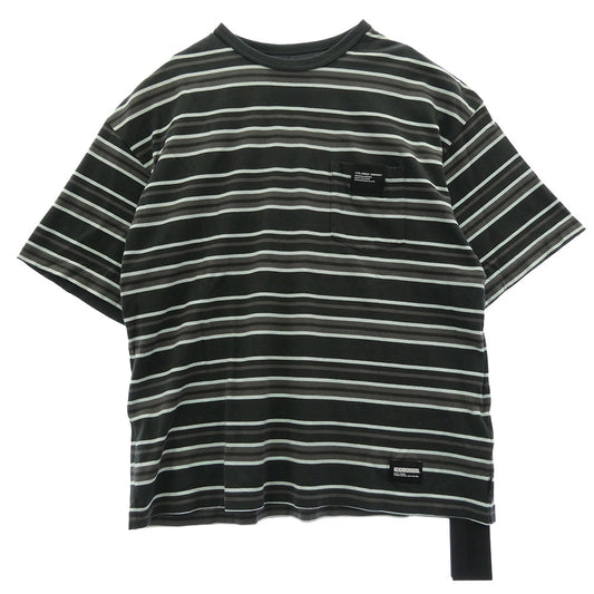 NEIGHBORHOOD ネイバーフッド 25SS 251FPNH-CSM09 BORDER CREWNECK-P SS Tシャツ ポケット ボーダー グリーン系 ブラウン系 M【中古】