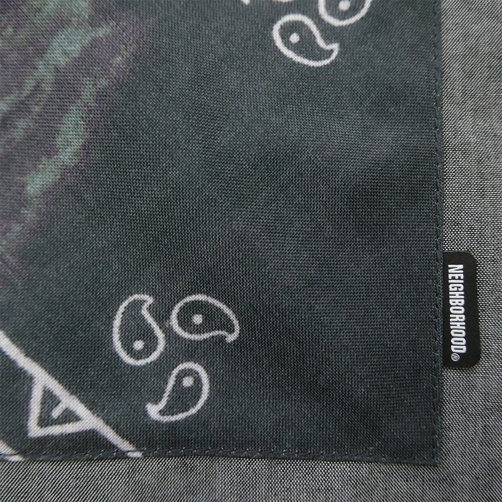 NEIGHBORHOOD ネイバーフッド 21AW 212TSNH-SHM05 BANDANA CHOPPED-2 CE-SHIRT バンダナ シャツ グレー系 S【美品】【中古】