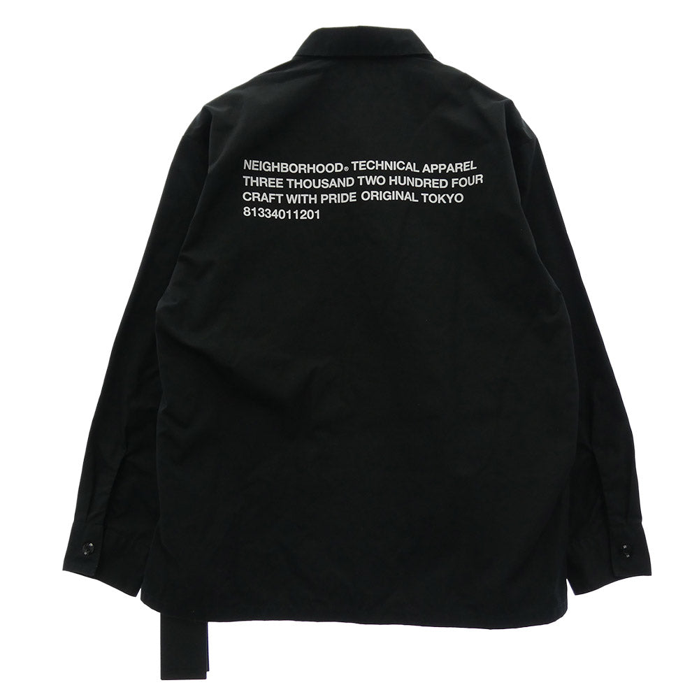 NEIGHBORHOOD ネイバーフッド 23AW 232TSNH-SHM01 CLASSIC WORK SHIRT ロゴパッチ クラシック ワークシャツ ブラック系 S【美品】【中古】
