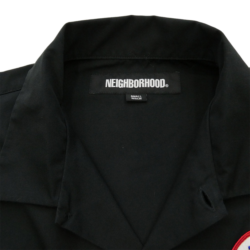 NEIGHBORHOOD ネイバーフッド 23AW 232TSNH-SHM01 CLASSIC WORK SHIRT ロゴパッチ クラシック ワークシャツ ブラック系 S【美品】【中古】