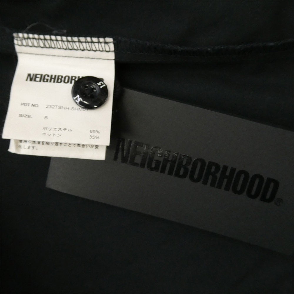 NEIGHBORHOOD ネイバーフッド 23AW 232TSNH-SHM01 CLASSIC WORK SHIRT ロゴパッチ クラシック ワークシャツ ブラック系 S【美品】【中古】