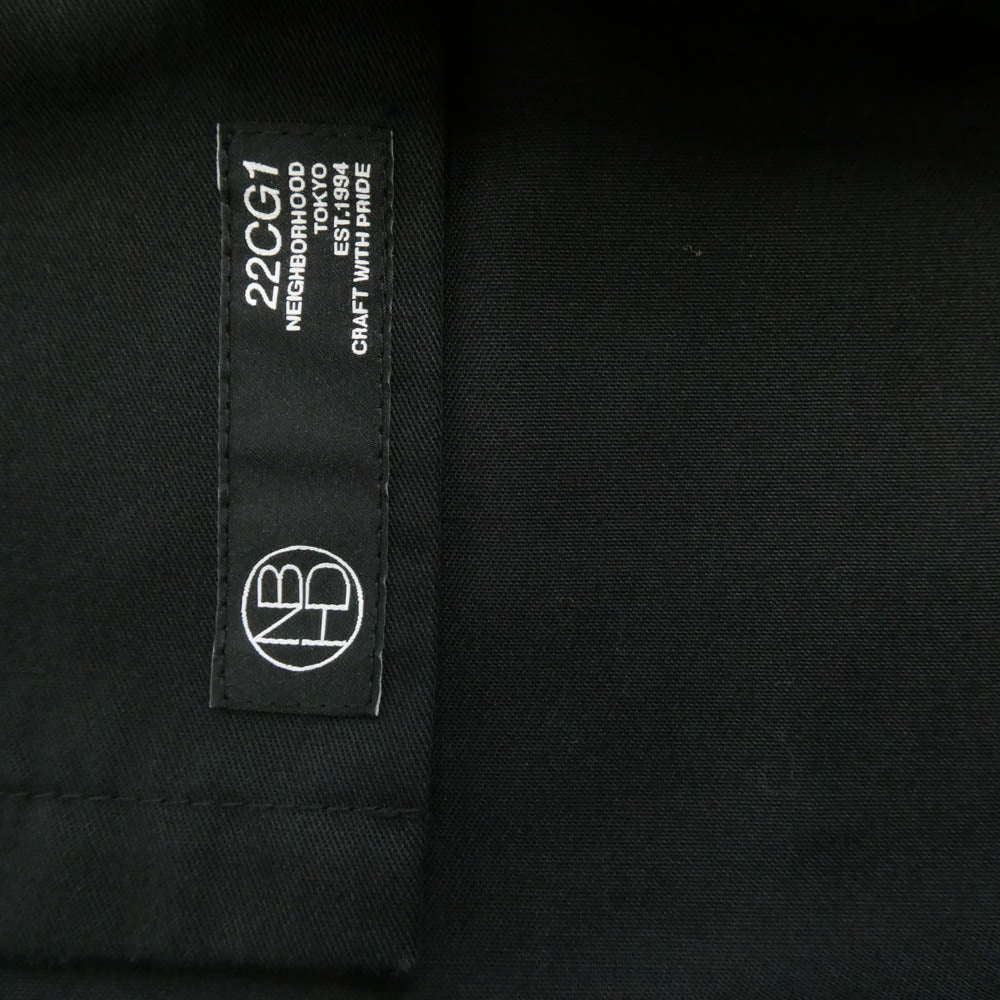 NEIGHBORHOOD ネイバーフッド 22SS 221TSNH-SHM01 CLASSIC WORK EC-SHIRT ロゴプリント クラシック ワークシャツ ブラック系 S【美品】【中古】