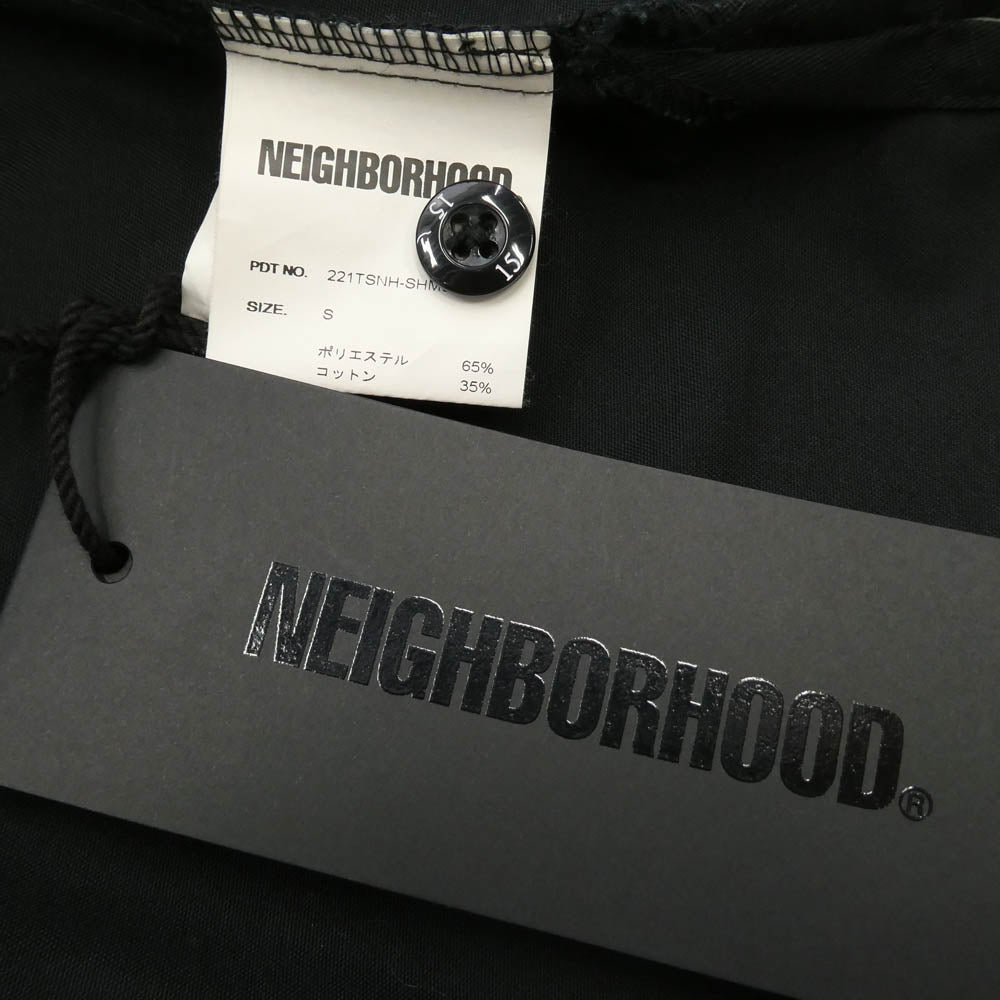 NEIGHBORHOOD ネイバーフッド 22SS 221TSNH-SHM01 CLASSIC WORK EC-SHIRT ロゴプリント クラシック ワークシャツ ブラック系 S【美品】【中古】