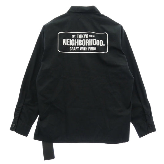 NEIGHBORHOOD ネイバーフッド 23SS 231TSNH-SHM01 CLASSIC WORK SHIRT ロゴプリント クラシック ワークシャツ ブラック系 S【美品】【中古】