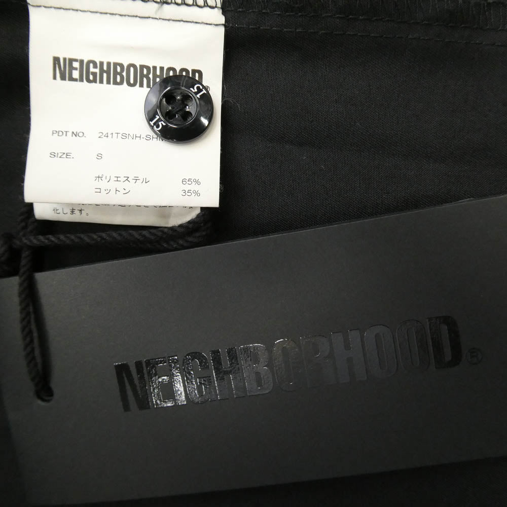NEIGHBORHOOD ネイバーフッド 24SS 241TSNH-SHM01 CLASSIC WORK SHIRT ロゴプリント ワッペン クラシック ワークシャツ ブラック系 S【美品】【中古】