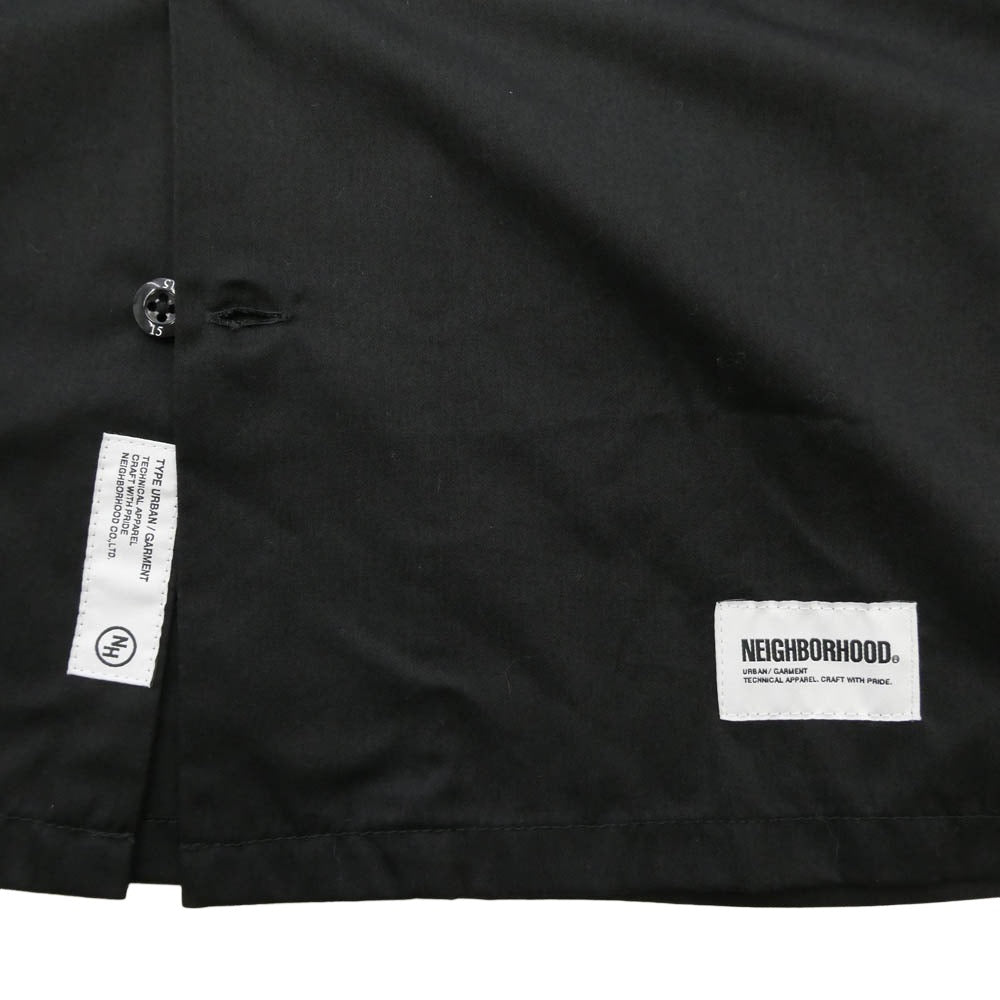 NEIGHBORHOOD ネイバーフッド 24SS 241TSNH-SHM01 CLASSIC WORK SHIRT ロゴプリント ワッペン クラシック ワークシャツ ブラック系 S【美品】【中古】