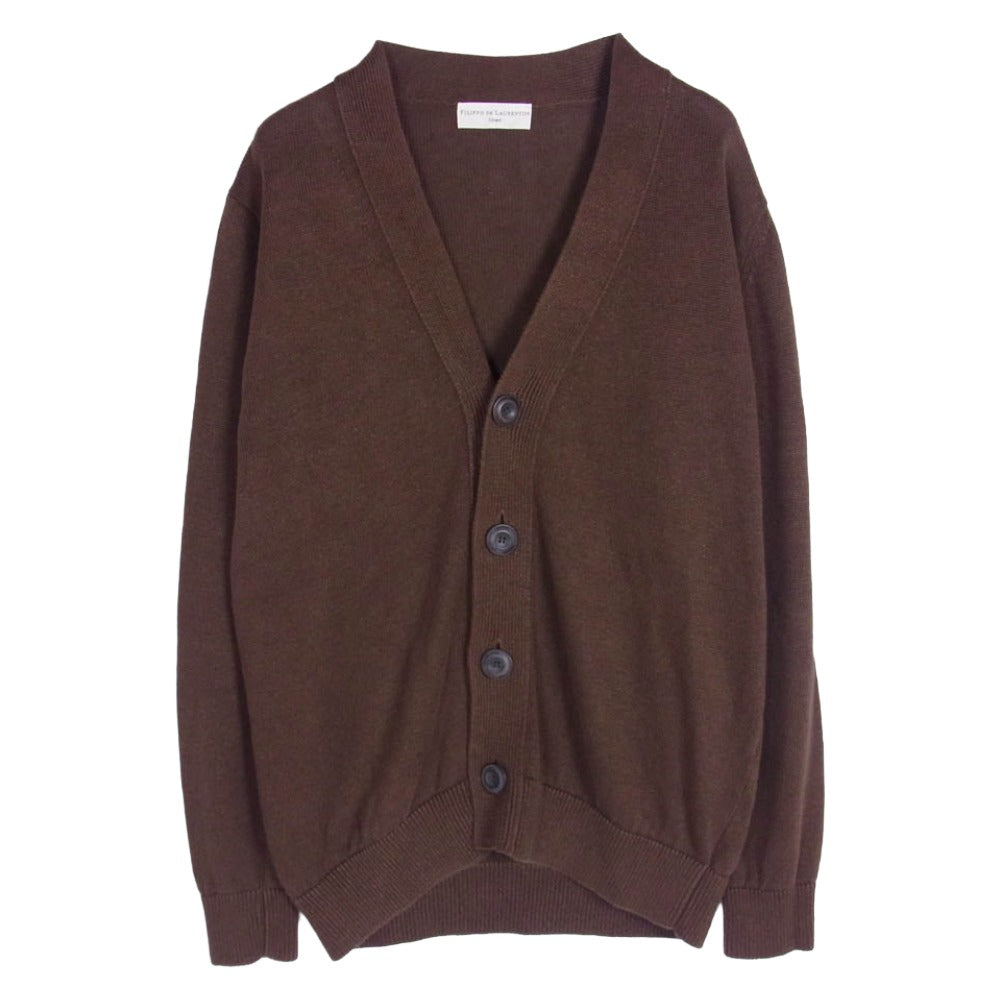BEAMS ビームス ビームスF FILIPPO DE LAURENTIIS リネンカーディガン ブラウン系 48【中古】
