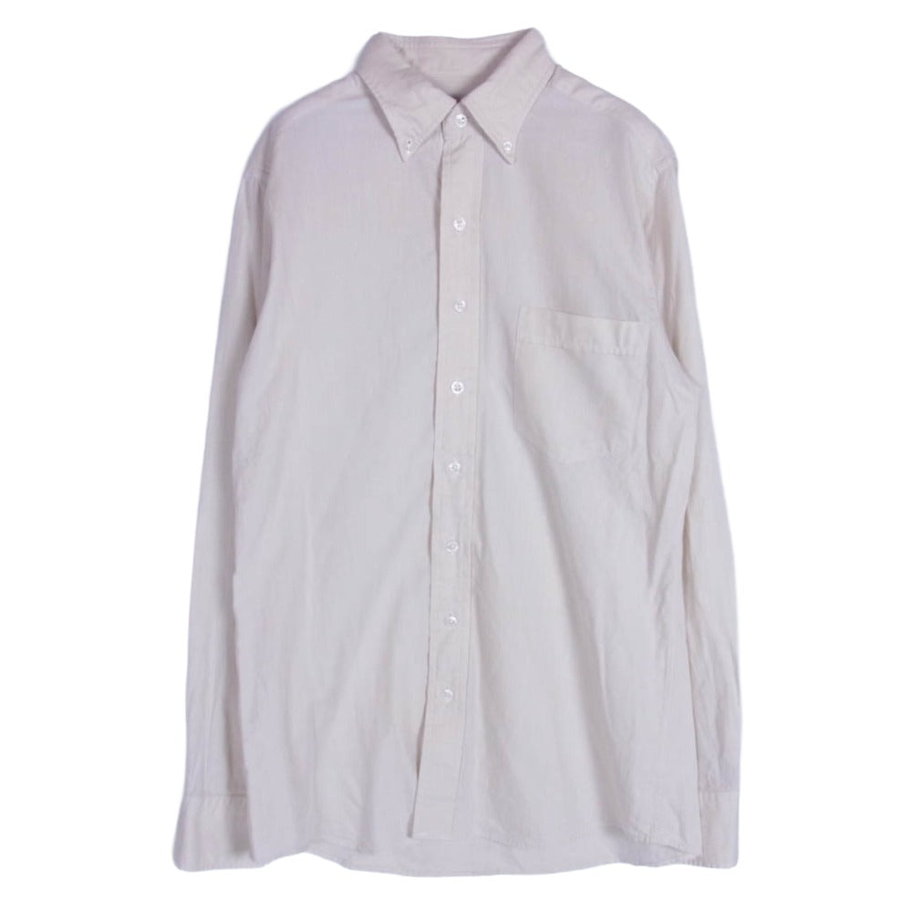 ドレイクス B.D SHIRT ボタンダウン 長袖 シャツ ベージュ系 39【中古】