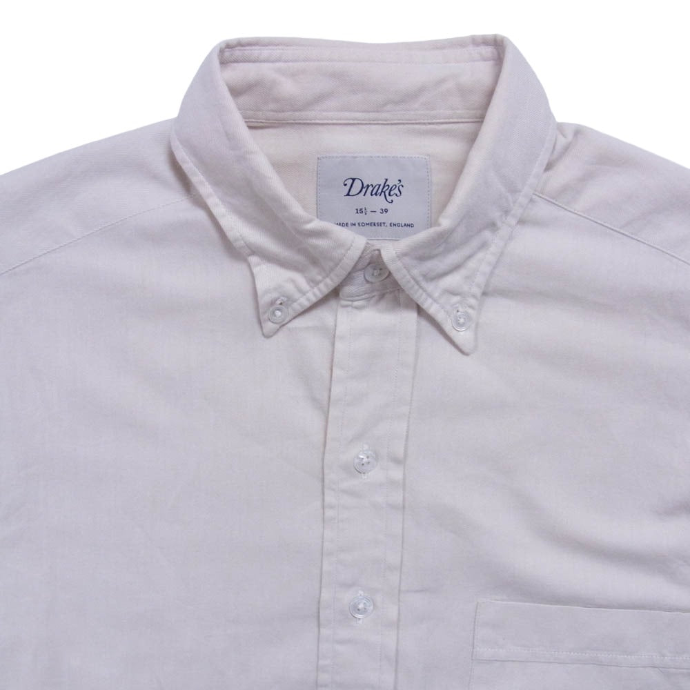 ドレイクス B.D SHIRT ボタンダウン 長袖 シャツ ベージュ系 39【中古】