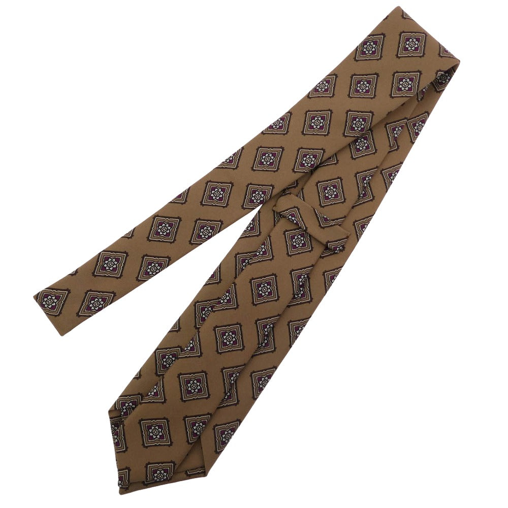 BEAMS ビームス ビームスF Holiday&Brown ホリデーアンドブラウン シルク ネクタイ ライトブラウン系【美品】【中古】