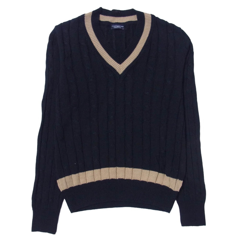 BEAMS ビームス ビームスF MORGANO モルガーノコットンリネン Vネック ニット ダークグレー系 48【中古】
