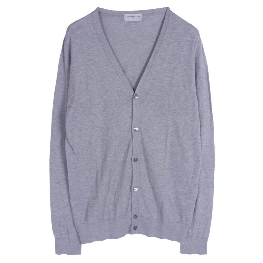 JOHN SMEDLEY ジョンスメドレー COTTON KNIT コットンニット ボタン カーディガン グレー系 M【中古】