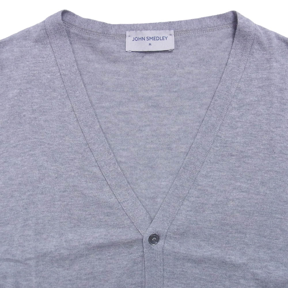 JOHN SMEDLEY ジョンスメドレー COTTON KNIT コットンニット ボタン カーディガン グレー系 M【中古】