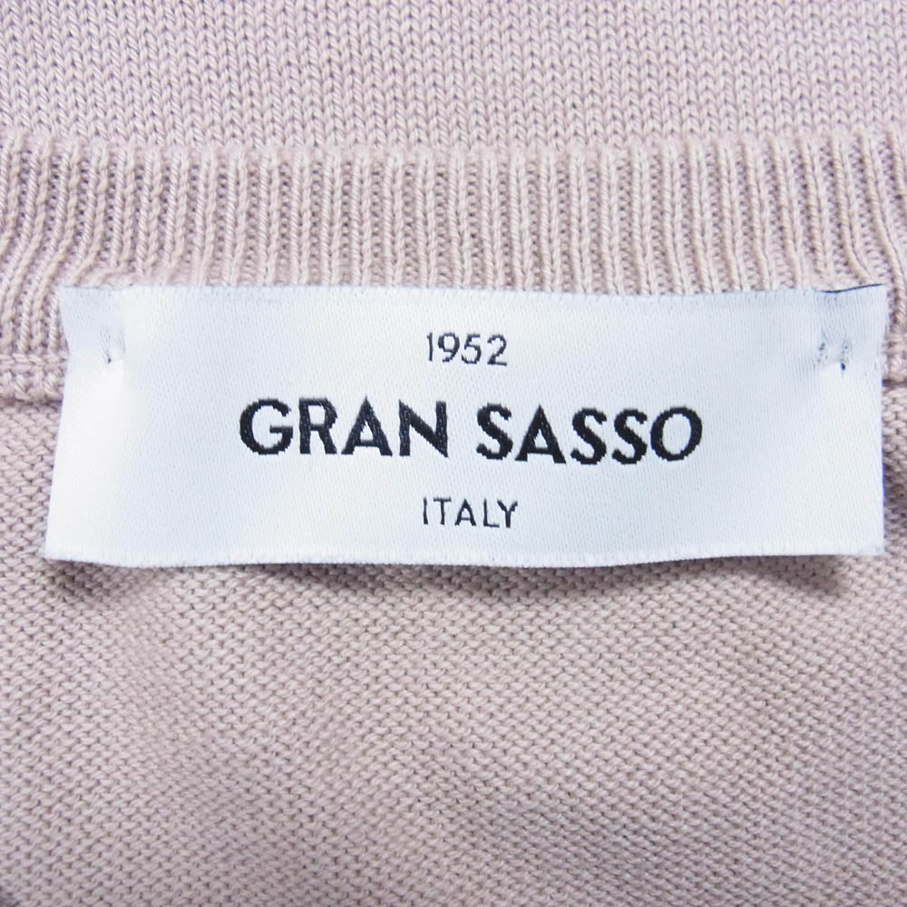 グランサッソ COTTON KNIT コットンニット クルーネック ベージュ系 48【中古】