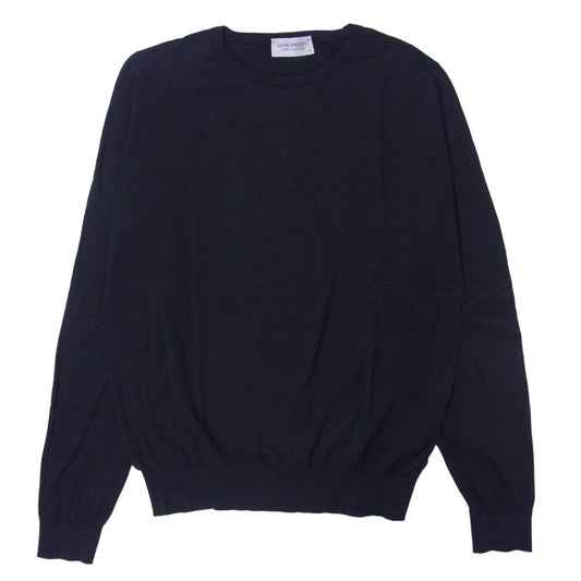 JOHN SMEDLEY ジョンスメドレー BEAMS F ビームスF 別注 コットンニット クルーネック ブラック ブラック系 M【美品】【中古】