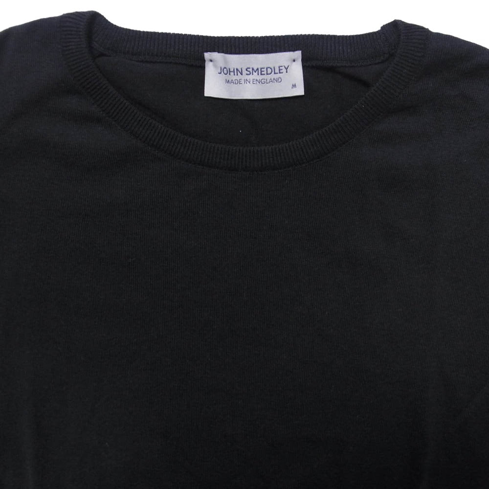JOHN SMEDLEY ジョンスメドレー BEAMS F ビームスF 別注 コットンニット クルーネック ブラック ブラック系 M【美品】【中古】