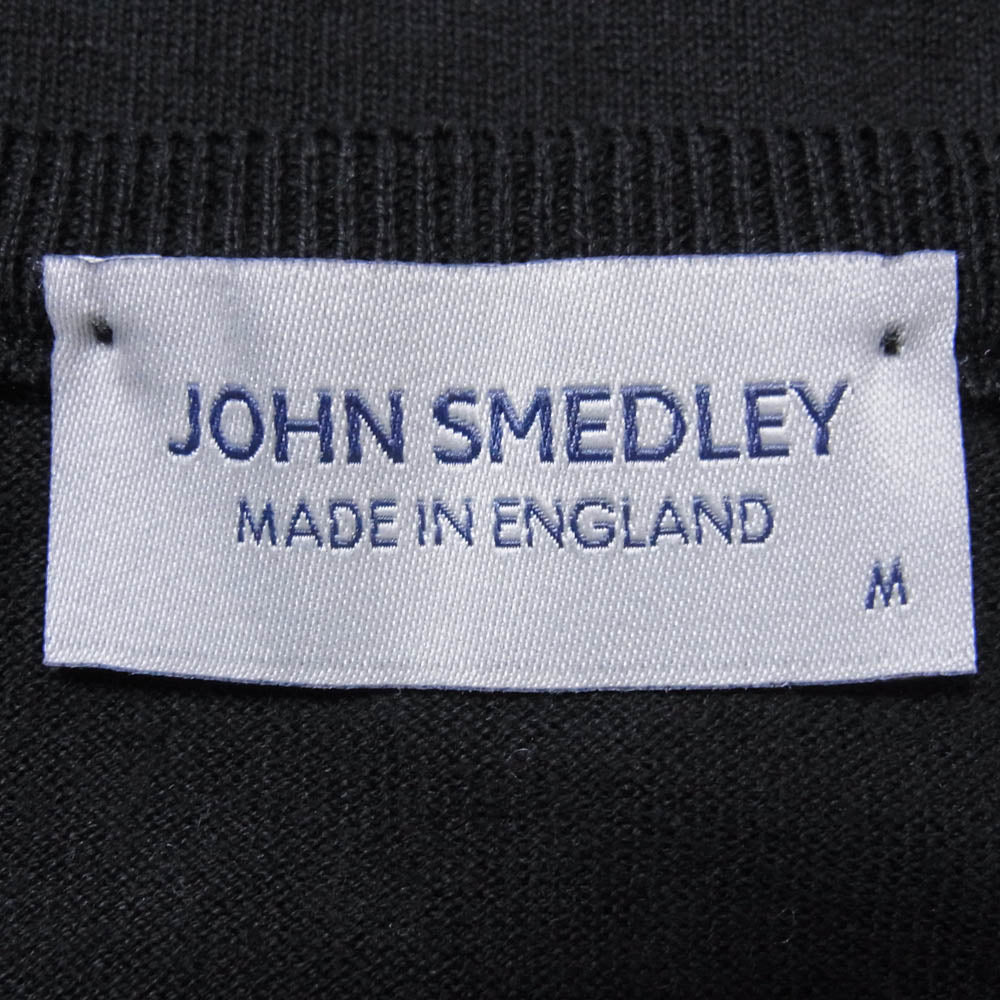 JOHN SMEDLEY ジョンスメドレー BEAMS F ビームスF 別注 コットンニット クルーネック ブラック ブラック系 M【美品】【中古】