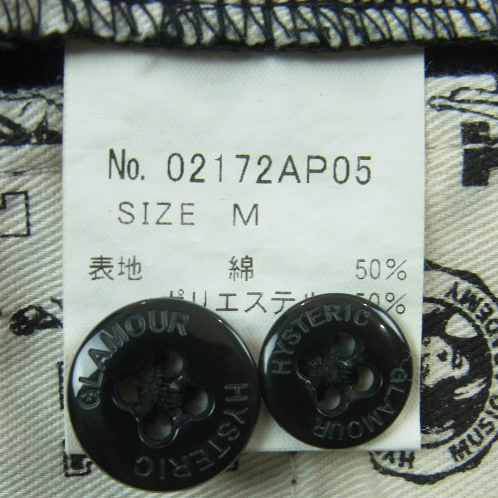 HYSTERIC GLAMOUR ヒステリックグラマー 02172AP05 コットン ポリエステル ストレート パンツ 日本製 ブラック系 M【中古】