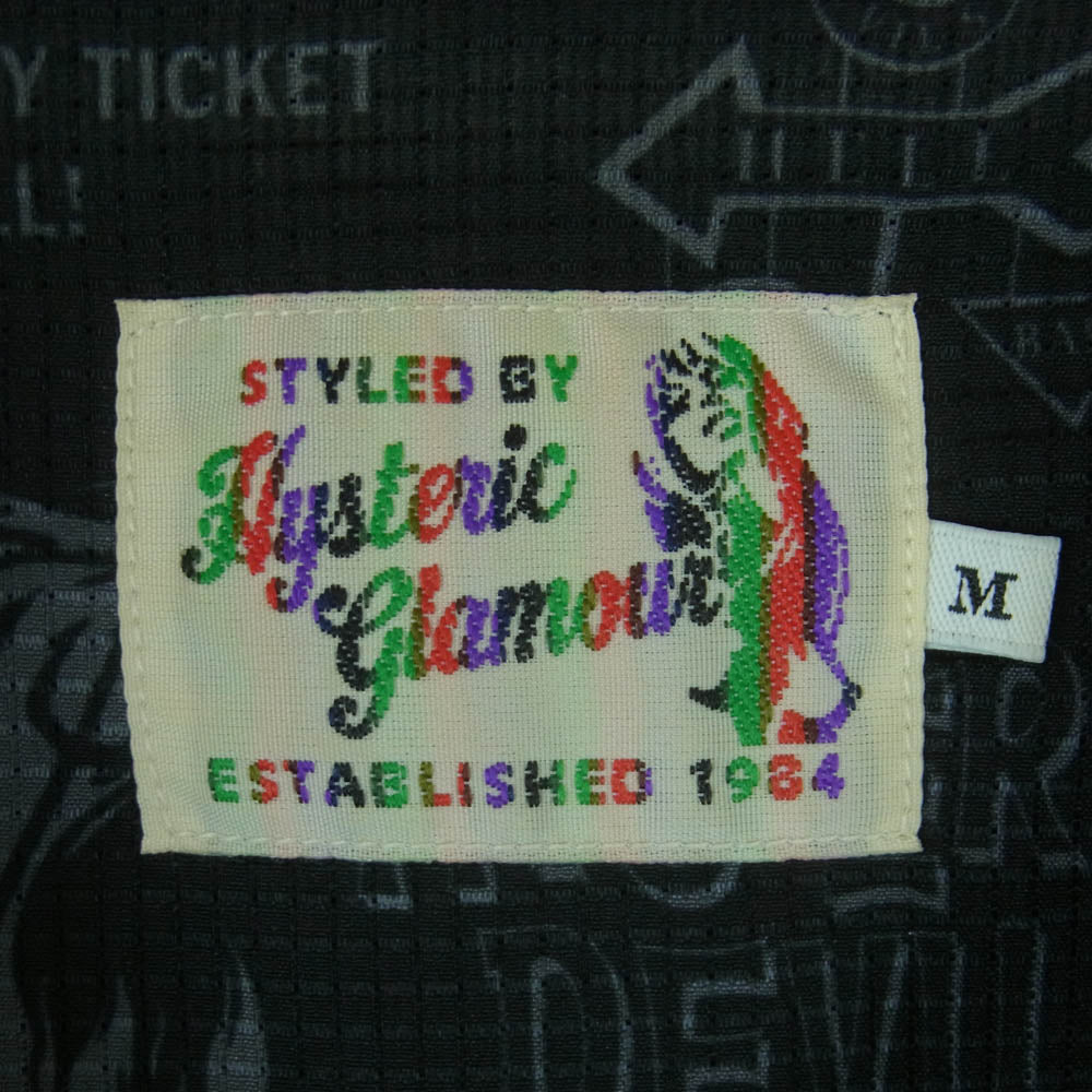 HYSTERIC GLAMOUR ヒステリックグラマー 19SS 02182AH05 DEVILS COCKTAIL 総柄 半袖 シャツ ブラック系 M【中古】