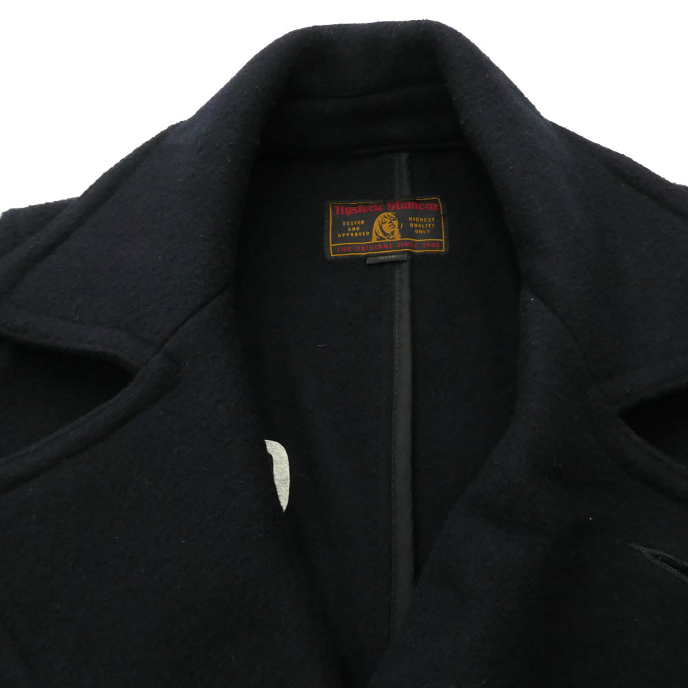 HYSTERIC GLAMOUR ヒステリックグラマー 0243AC02 メルトン ウール ピーコート ダークネイビー系 S【中古】