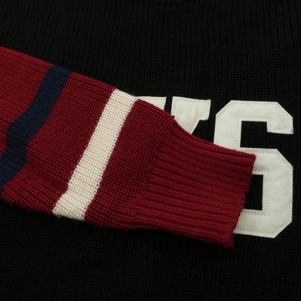 HYSTERIC GLAMOUR ヒステリックグラマー 02183NS11 FELT LOGO RIB-KNIT SWEATER HYSロゴ リブニット セーター ブラック系 M【中古】