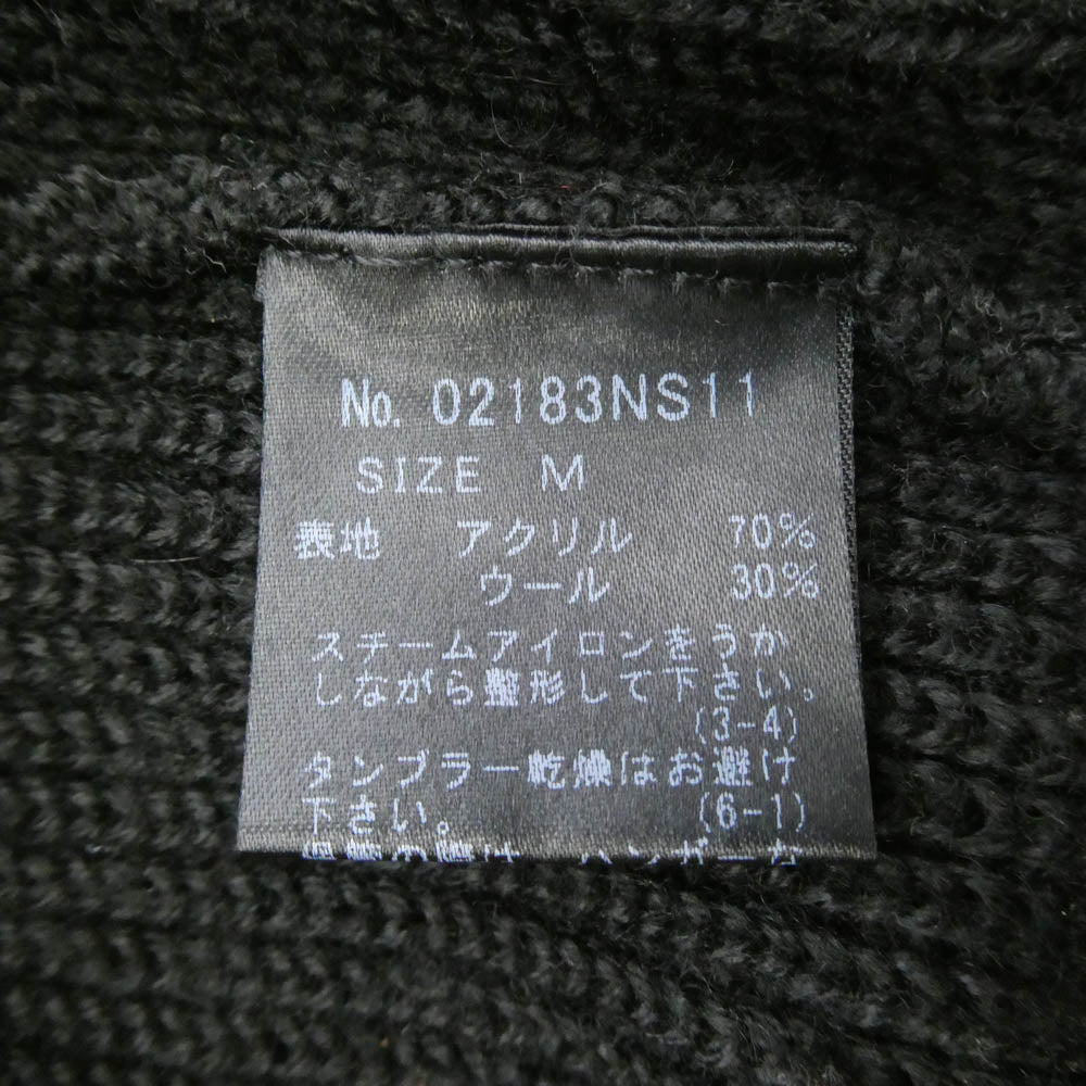 HYSTERIC GLAMOUR ヒステリックグラマー 02183NS11 FELT LOGO RIB-KNIT SWEATER HYSロゴ リブニット セーター ブラック系 M【中古】