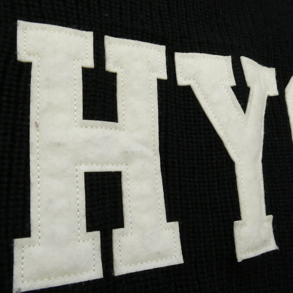HYSTERIC GLAMOUR ヒステリックグラマー 02183NS11 FELT LOGO RIB-KNIT SWEATER HYSロゴ リブニット セーター ブラック系 M【中古】