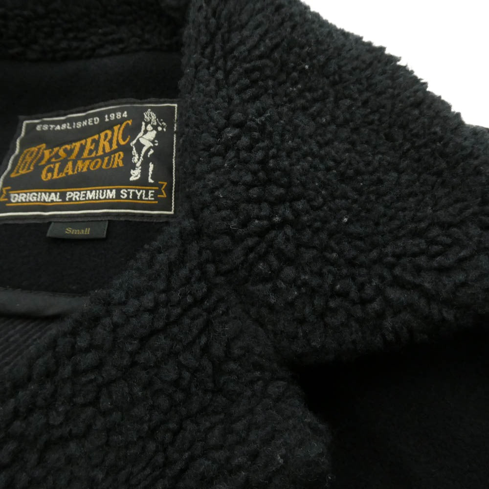 HYSTERIC GLAMOUR ヒステリックグラマー 0253AC06 裏ボア 裏地チェック メルトン ランチコート ブラック系 S【中古】
