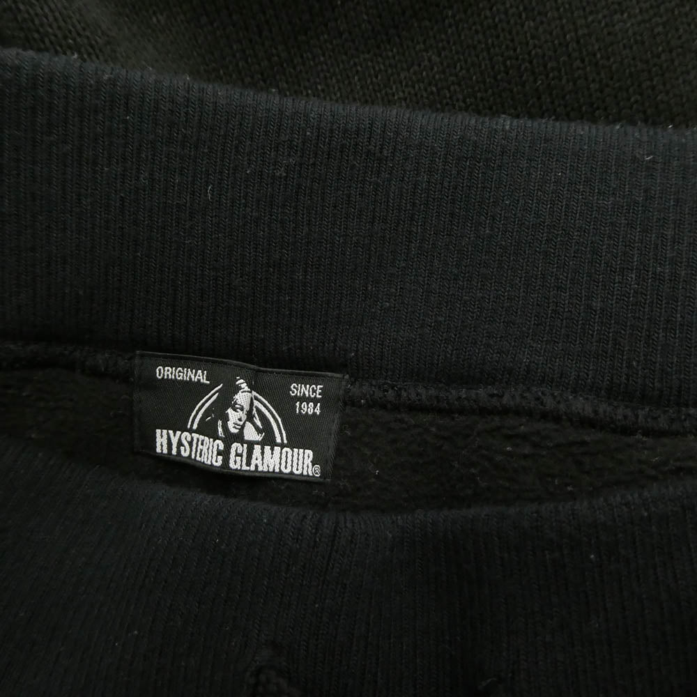 HYSTERIC GLAMOUR ヒステリックグラマー 0253CF02 ロゴ刺繍 スウェット パーカー パンツ セットアップ ブラック系 上:M 下:サイズ表記無し【中古】