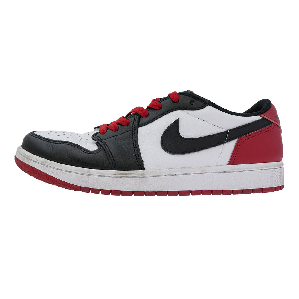 NIKE AIR JORDAN ナイキ ジョーダン CZ0790-106 Air Jordan 1 Retro Low OG Black Toe AJ1 エアジョーダン1 レトロ ロー OG ブラック トゥ ローカット スニーカー ホワイト系 ブラック系 レッド系 27cm【中古】