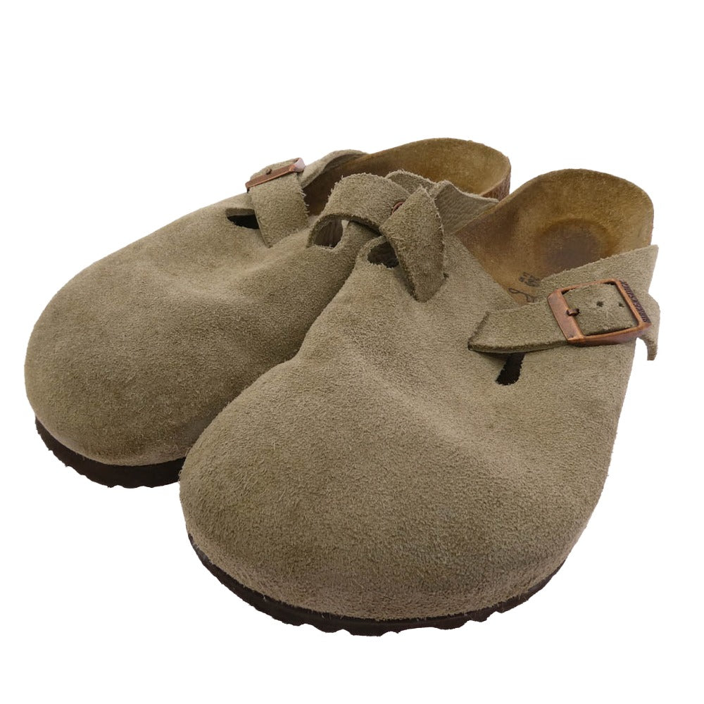 BIRKENSTOCK ビルケンシュトック 60461 Boston ボストン Taupe トープ スエード レザー サンダル ベージュ系 ブラウン系 40【中古】